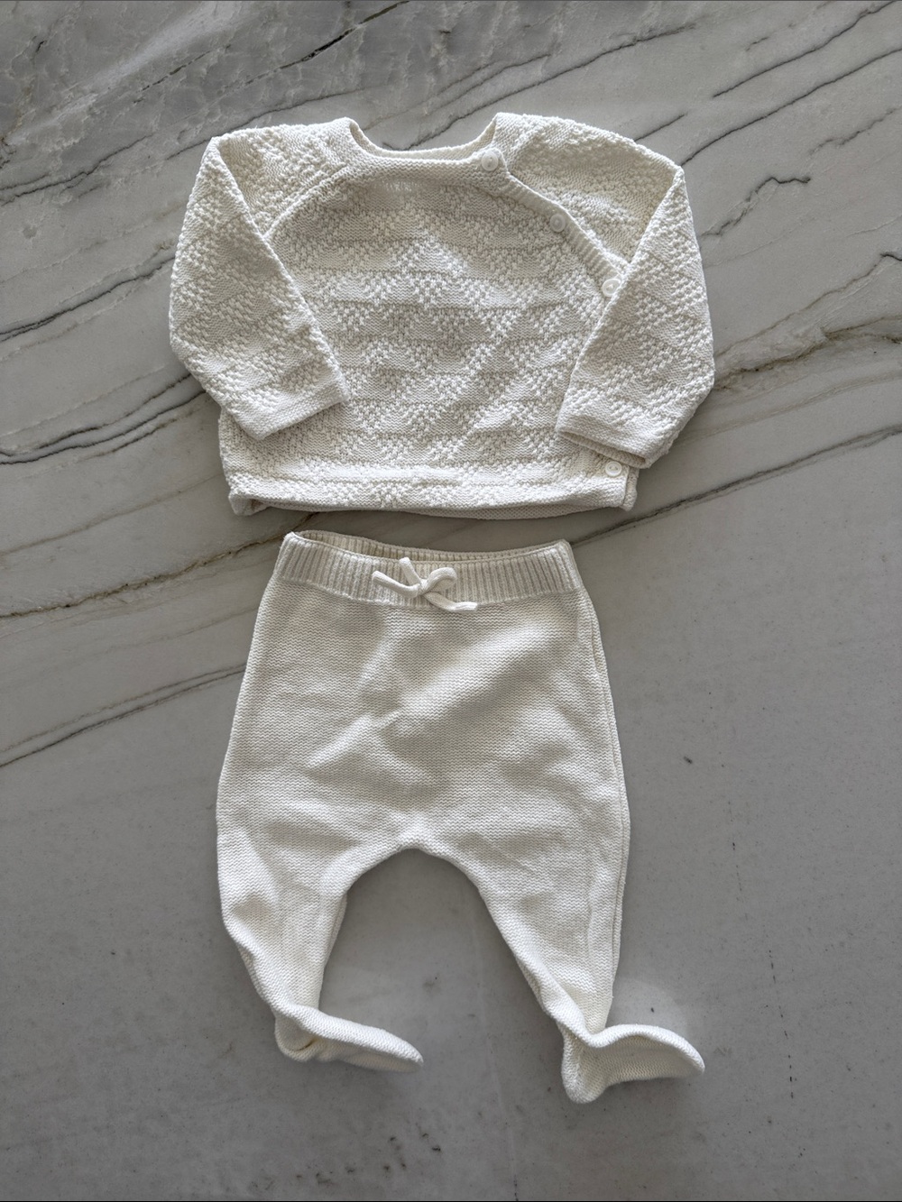 Zara Cream Knit Baby Two-Piece Set